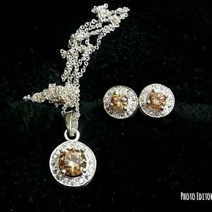 NWOT citrine earring & necklace set